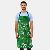 Palm Monstera naadloos patroon. White Green Tropic Schort (Gedragen)