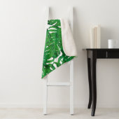 Palm Monstera Seamless Pattern. White Green Tropic Sherpa Deken (In situ)
