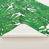 Palm Monstera Seamless Pattern. White Green Tropic Sherpa Deken (3/4)