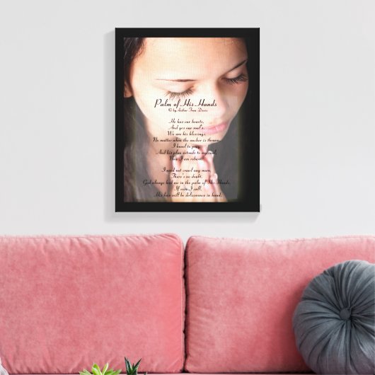 Palm of His Hands GEDICHT CANVAS PRINT (Insitu (Woonkamer))