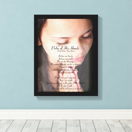 Palm of His Hands GEDICHT CANVAS PRINT (Insitu (Houten vloer))