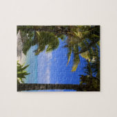 Palm omzoomd strand Cook Eilanden 2 Legpuzzel (Horizontaal)