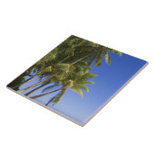 Palm omzoomd strand Cook Eilanden 3 Tegeltje (Zijkant)
