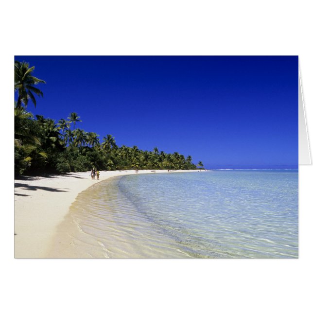 Palm omzoomd strand Cook Eilanden 8 (Voorkant Horizontaal)