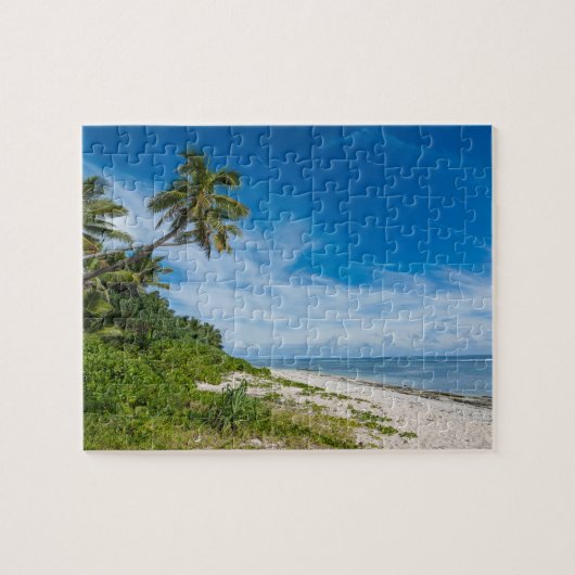 Palm-omzoomde Kolovai-strand Legpuzzel (Horizontaal)
