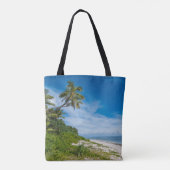 Palm-omzoomde Kolovai-strand Tote Bag (Achterkant)