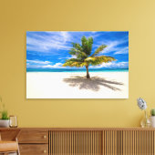 Palm op White Sand Beach Canvas Afdruk (Insitu (Woonkamer))