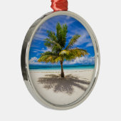 Palm op White Sand Beach Metalen Ornament (Rechts)