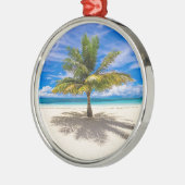 Palm op White Sand Beach Metalen Ornament (Links)