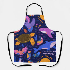 Palm Paradise All-Over Print Apron Gift Schort