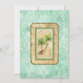 Palm Paradise - Aqua bruiloft uitnodiging (Achterkant)