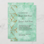 Palm Paradise - Aqua bruiloft uitnodiging (Voorkant / Achterkant)