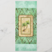 Palm Paradise - Blauw Groen Huwelijksprogramma Kaa Programmakaart (Achterkant)