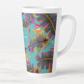 Palm Paradise Blauwgroen Latte Mok (Rechts)