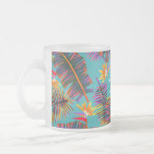 Palm Paradise Blauwgroen Matglas Koffiemok (Links)