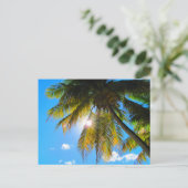 Palm Paradise Blue Sky Sunshine Briefkaart (Staand voorkant)