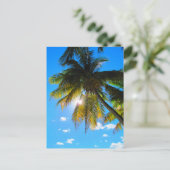 Palm Paradise Blue Sky Sunshine Briefkaart (Staand voorkant)