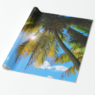 Palm Paradise Blue Sky Sunshine Cadeaupapier