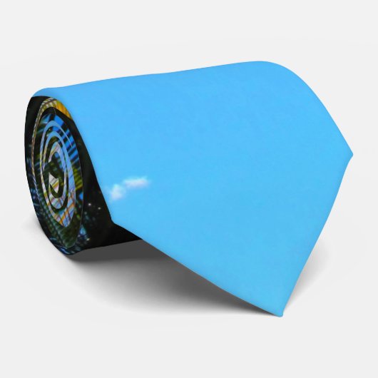 Palm Paradise Blue Sky Sunshine Stropdas (Opgerold)