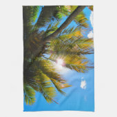 Palm Paradise Blue Sky Sunshine Theedoek (Verticaal)