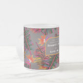 Palm Paradise Grey Matglas Koffiemok (Voorkant links)