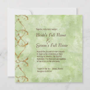 Palm Paradise - Groene bruiloft uitnodiging