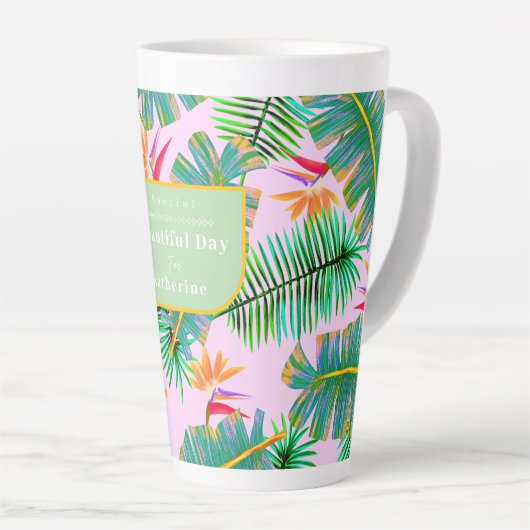 Palm Paradise Pink Latte Mok (Rechterhoek)