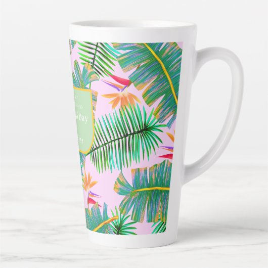 Palm Paradise Pink Latte Mok (Rechts)