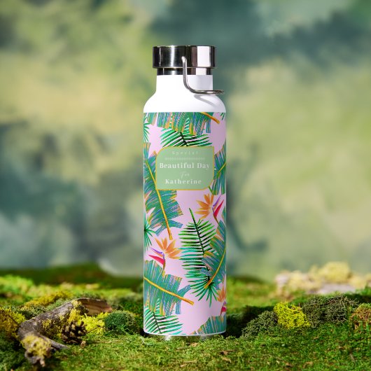 Palm Paradise Pink Waterfles (Buiten (Gedraaid)  )