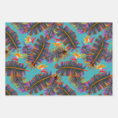 Palm Paradise Teal Inpakpapier Vel (Voorkant 3)