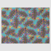 Palm Paradise Teal Tissuepapier (Voorkant)