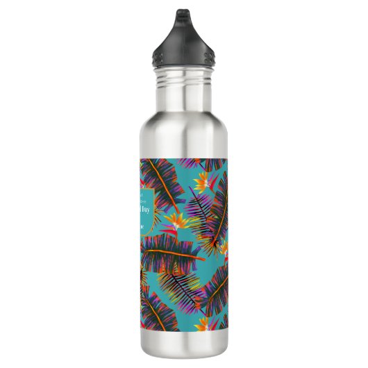 Palm Paradise Teal Waterfles (Rechts)