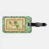 Palm Paradise Tropical Beach Bestemming Bruiloft Bagagelabel (Achterkant horizontaal)