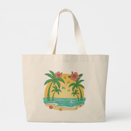 Palm Paradise Tropical Beach Tote Bag (Achterkant)