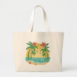 Palm Paradise Tropical Beach Tote Bag