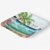 Palm Paradise Tropical Beach Wedding, Shower, Luau Papieren Bordje (Gebogen)