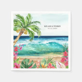 Palm Paradise Tropical Beach Wedding, Shower, Luau Servet (Voorkant)