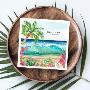 Palm Paradise Tropical Beach Wedding, Shower, Luau Servet