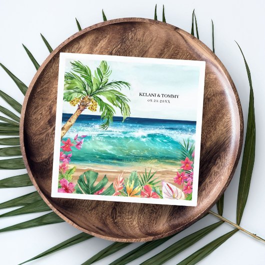 Palm Paradise Tropical Beach Wedding, Shower, Luau Servet