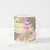 Palm Paradise Yellow Matglas Koffiemok (Voorkant rechts)
