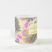 Palm Paradise Yellow Matglas Koffiemok (Voorkant links)