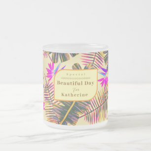 Palm Paradise Yellow Matglas Koffiemok