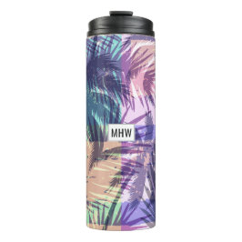 Palm Pattern aangepaste monogram tumbler Thermosbeker
