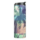 Palm Pattern aangepaste monogram tumbler Thermosbeker (Gedraaid links)