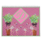 Palm Pink Flamingo Flamingos Terra Cotta Kalender (Hoes)