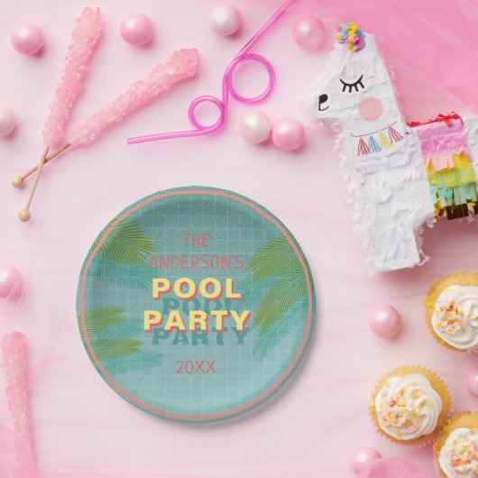 Palm Pool Party Bord (Feest)