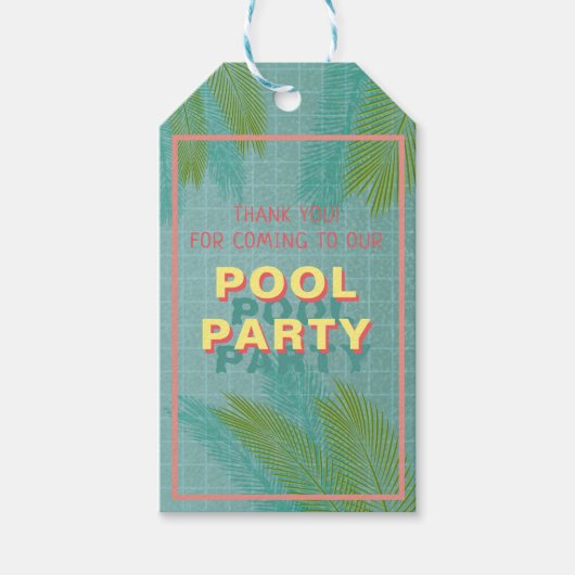 Palm Pool Party Cadeau Label Cadeaulabel (Voorkant)