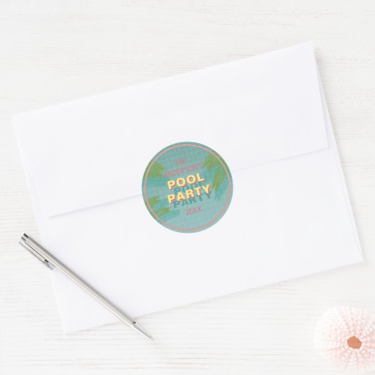 Palm Pool Party Stickers (Envelop)