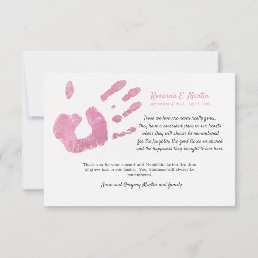 Palm Print Pink Sympathie Hartelijk dank Kaart (Voorkant)