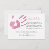 Palm Print Pink Sympathie Hartelijk dank Kaart (Voorkant / Achterkant)